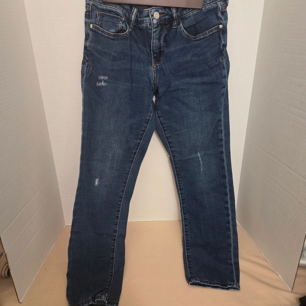 Pilcro and the Letterpress Stet Distressed Medium Wash Slim Jeans Size 28